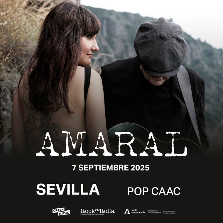 Cartel Amaral en concierto el 7 de septimbre en CAAC Centro Andaluz de Arte Contemporaneo en Sevilla