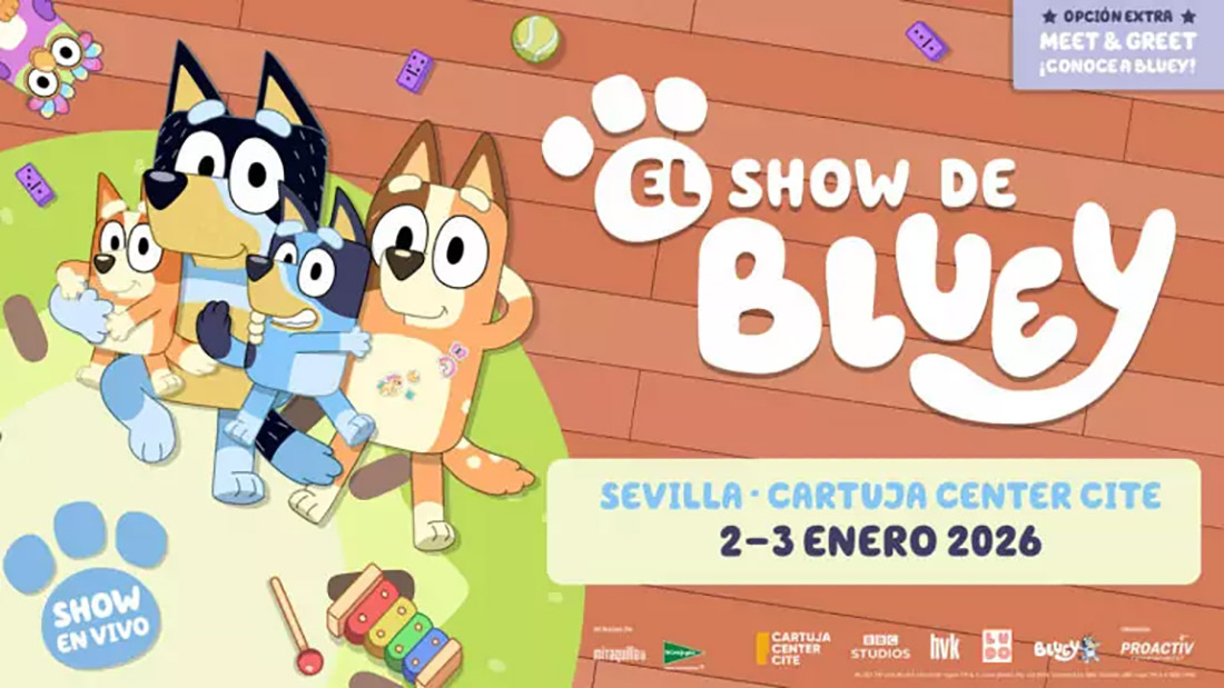 Cartel El Show de Bluey el 2 y 3 de Enero en Cartuja Center CITE en Sevilla