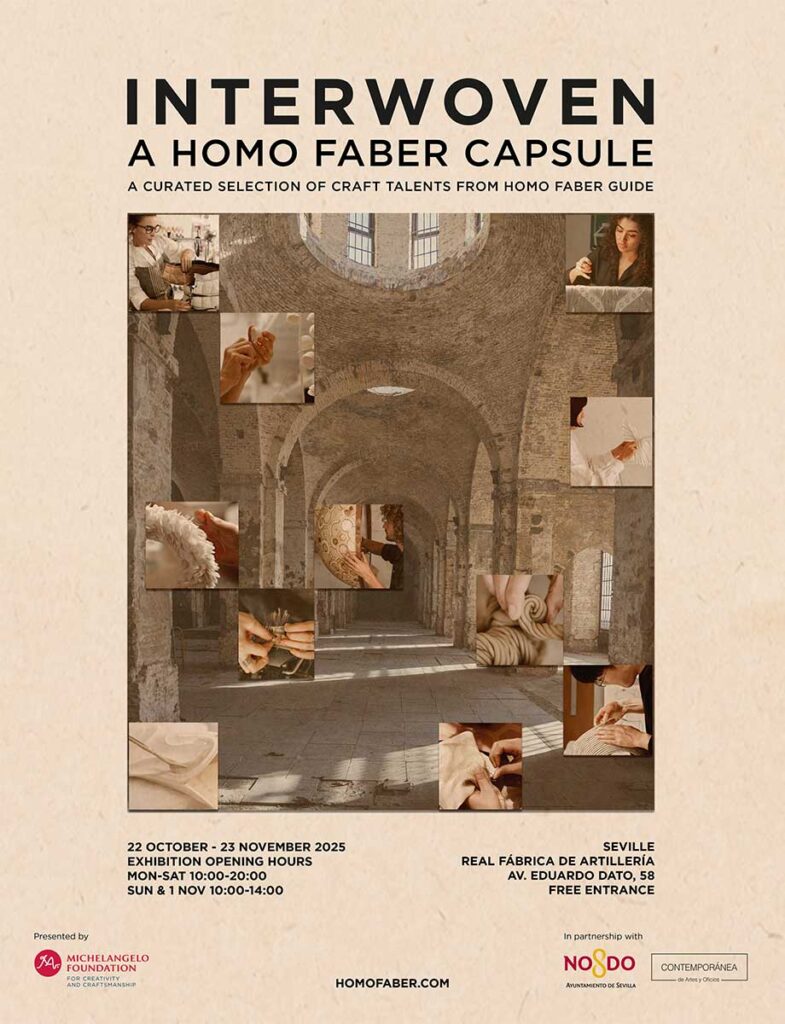 Exposicion Interwoven a Homo faber capsule Sevilla del 22 de octubre al 23 de noviembre fabrica de artilleria