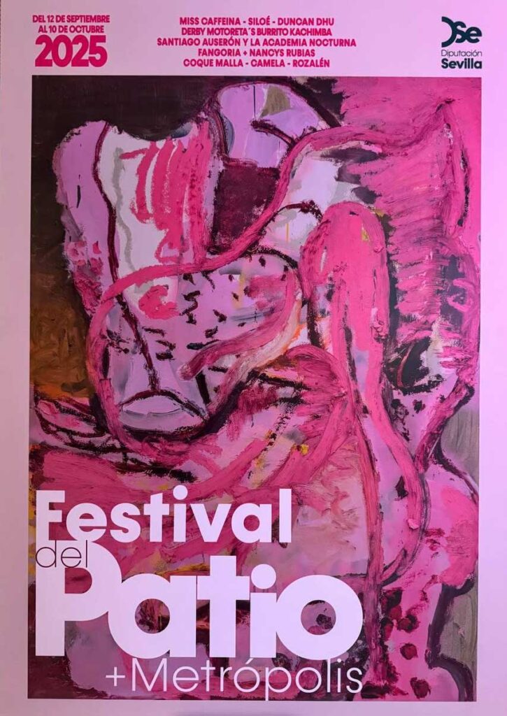 cartel Festival del Patio Metropolis 2025 del 12 de septiembre al 1(0 de octubre Miss Caffeina Coque Malla Camela Rozalen